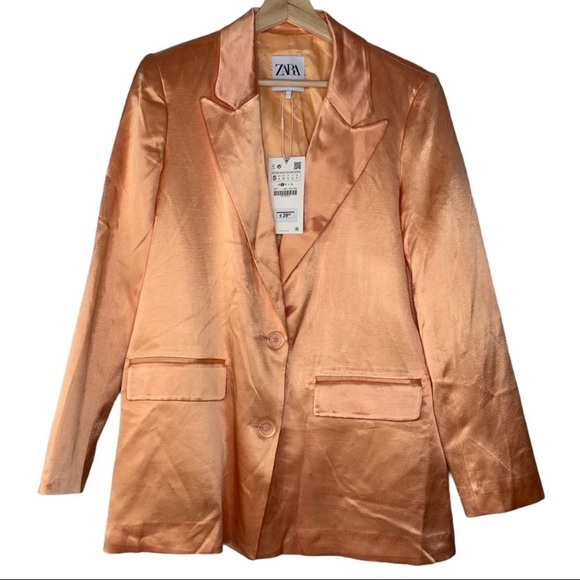Zara Jackets & Blazers - Satin coral ZARA blazer